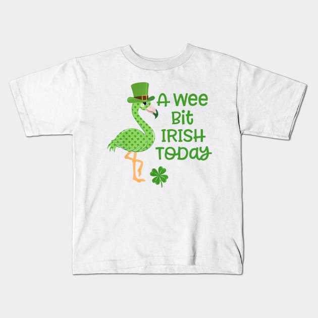 Flamingo Shamrock Patrick Day Kids T-Shirt by cedricchungerxc